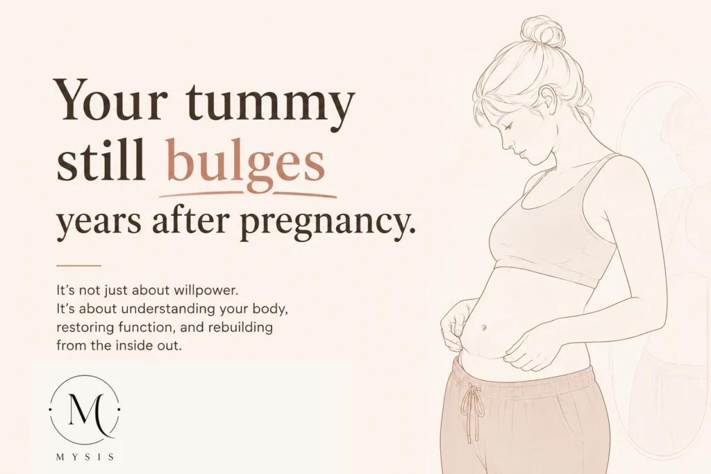 Postpartum tummy still bulging years after pregnancy